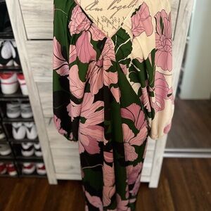 Zara Floral Pink and Green Dress